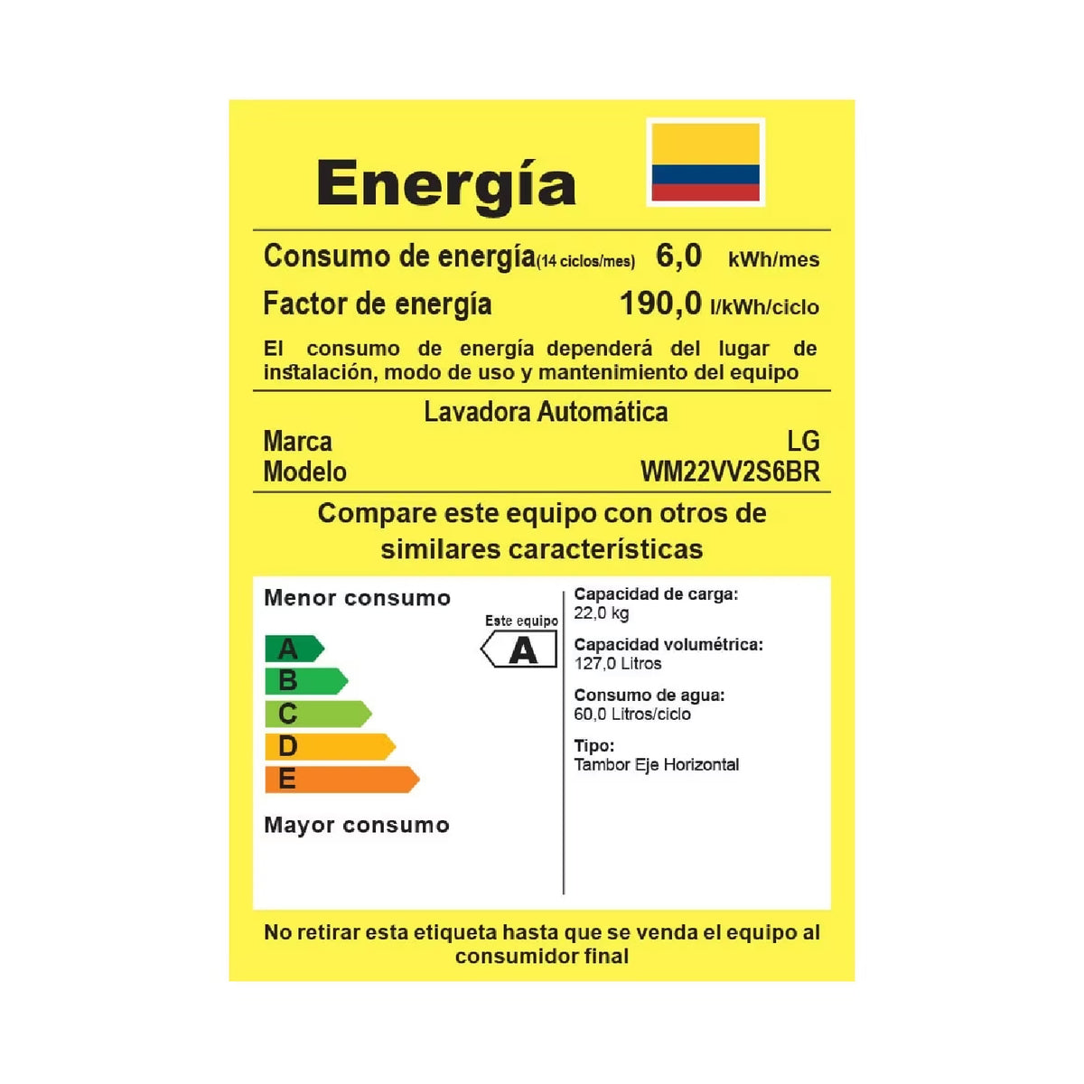 lavadora carga frontal LG 22 kg | WM22VV2S6BR.ASSECOL