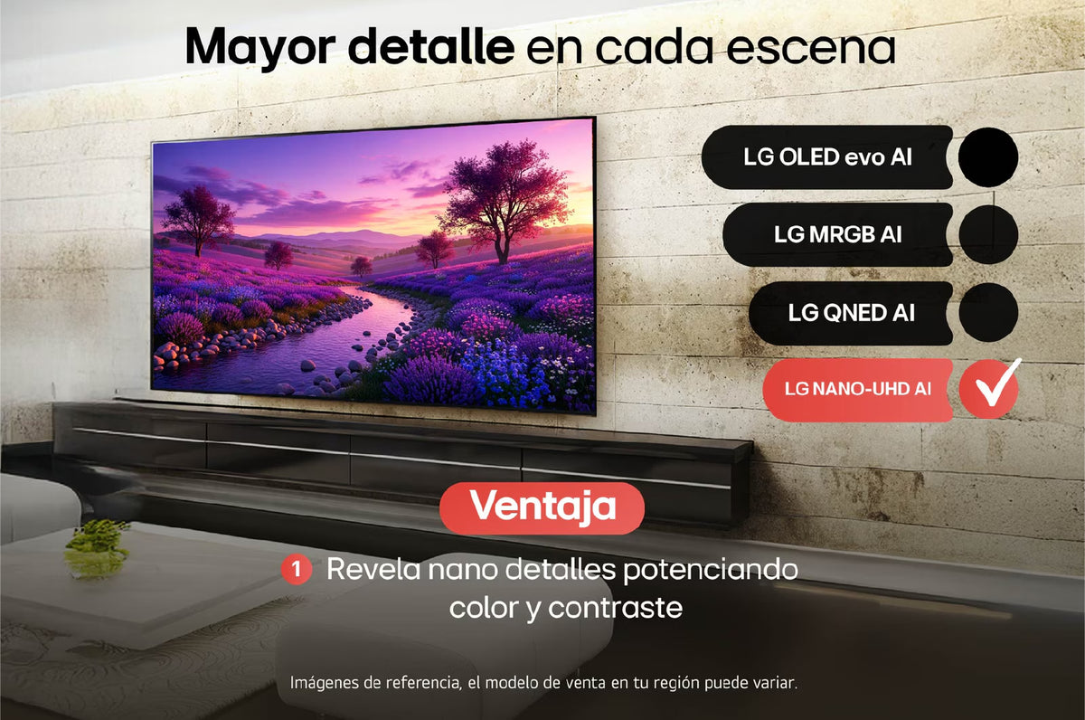 TV LG 50" 55"  NANO 4K UHD Smart TV con IA incluye AI Magic Remote 50NU855BPSA