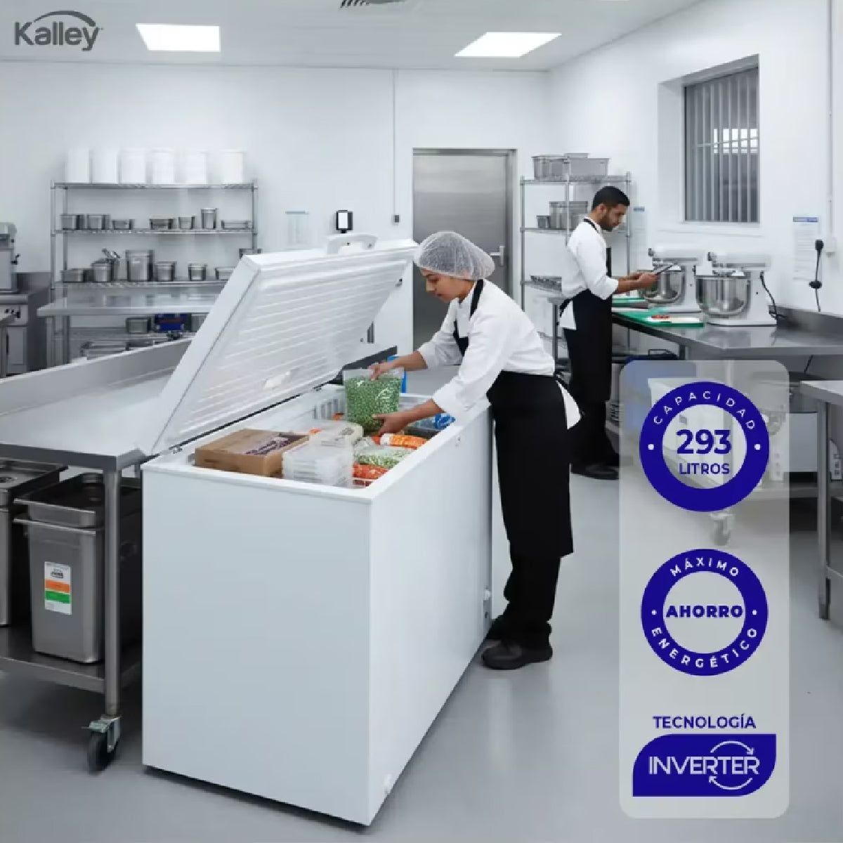 Congelador horizontal Inverter KALLEY Dual 293 Litros | K-CH293LI Blanco