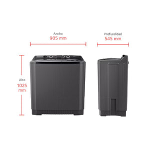Lavadora LG Doble Tina 15Kg Negro Roller Jet Punch+3 - WP15BAR