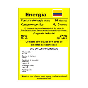 CONGELADOR HORIZONTAL SWAN 98 LITROS | SW1-101