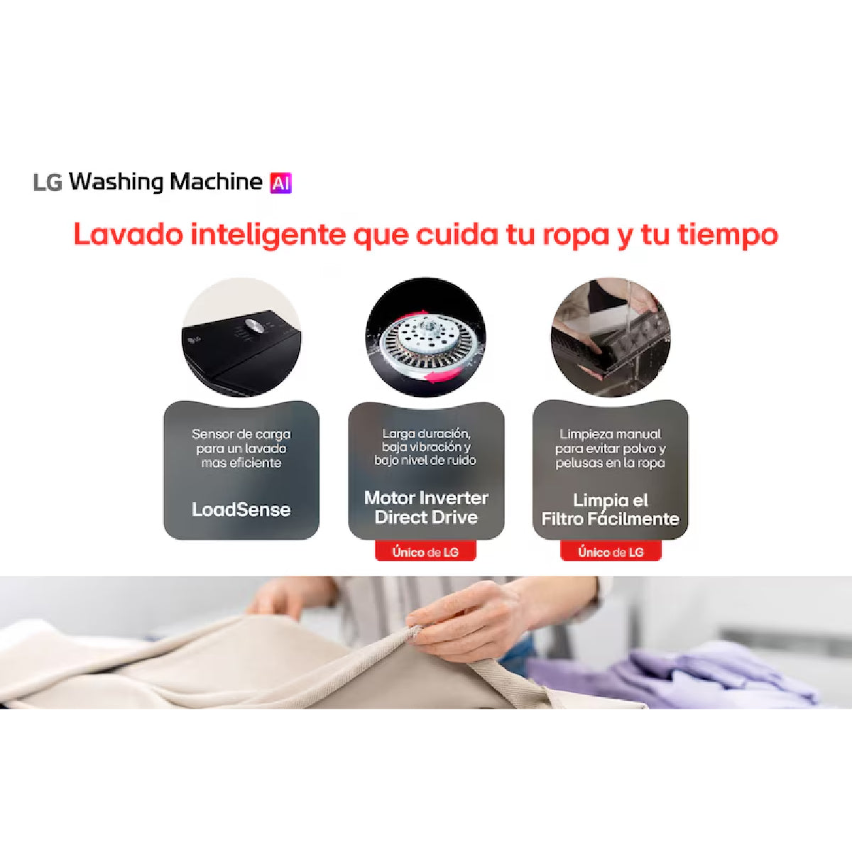 Lavadora LG 20Kg AIDD EasyUnload Negro brillante - WT20NBTX6T