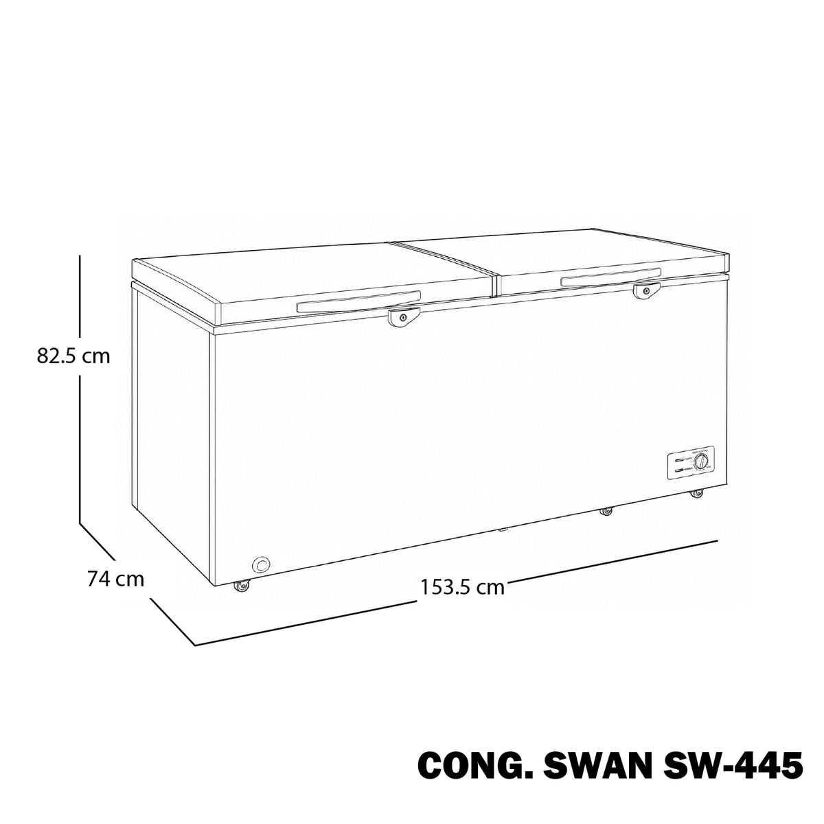CONGELADOR HORIZONTAL SWAN 435 LITROS 2 PUERTAS | SW-445
