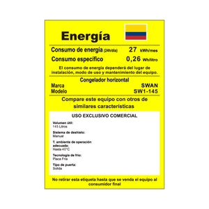 CONGELADOR HORIZONTAL SWAN 145 LITROS | SW1-145