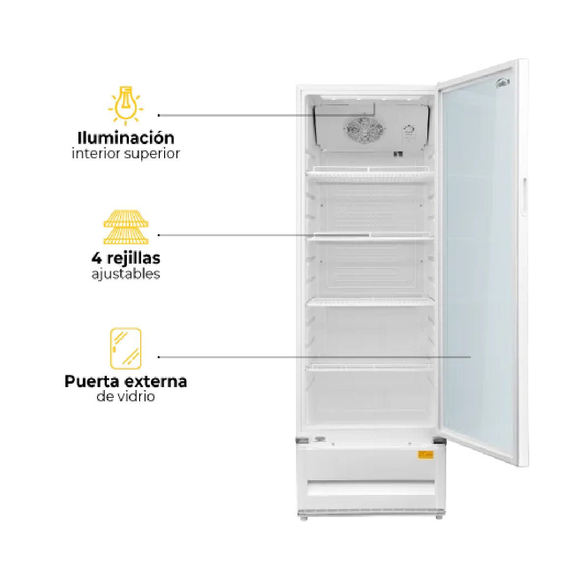 Vitrina KALLEY Frost Una puerta 309 Litros K-SC309L2 Blanco
