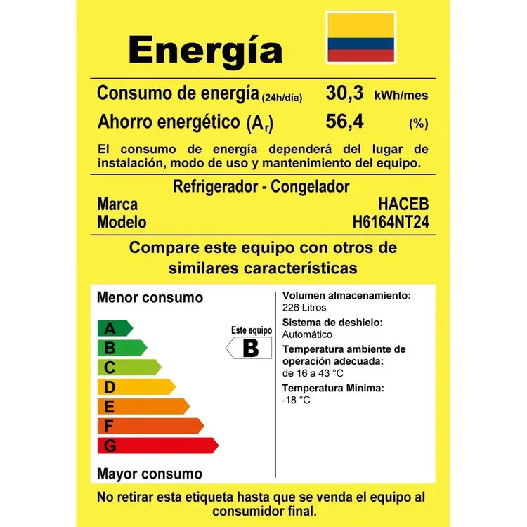 Nevera Haceb No Frost 243 Litros Inverter - 243 SE DA MI TI INV