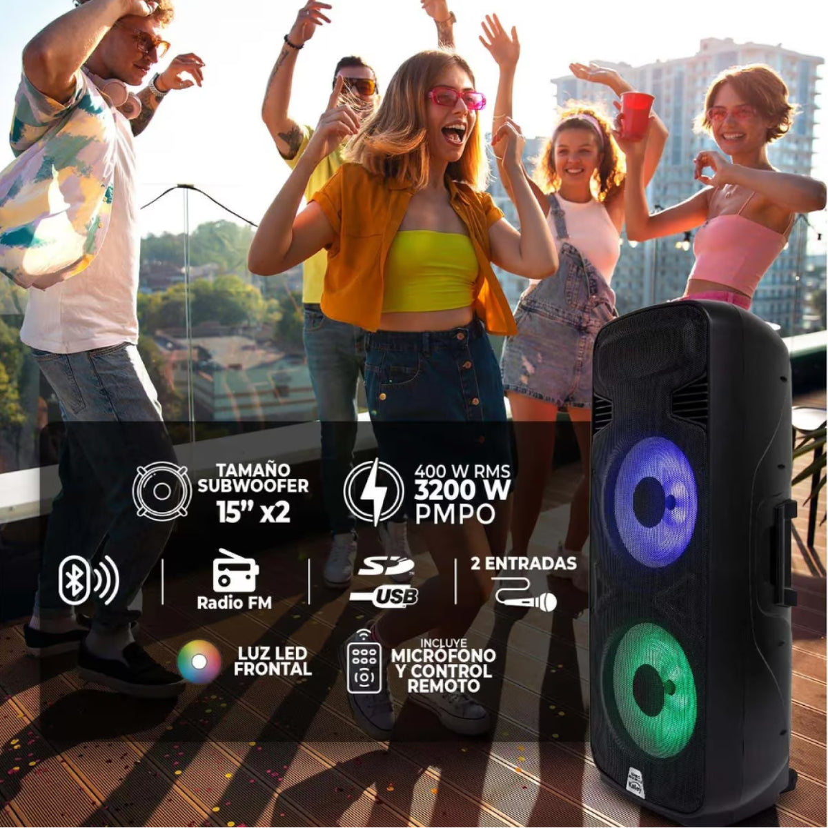 PARLANTE KALLEY K-SPK400 NEGRO – 400 W RMS
