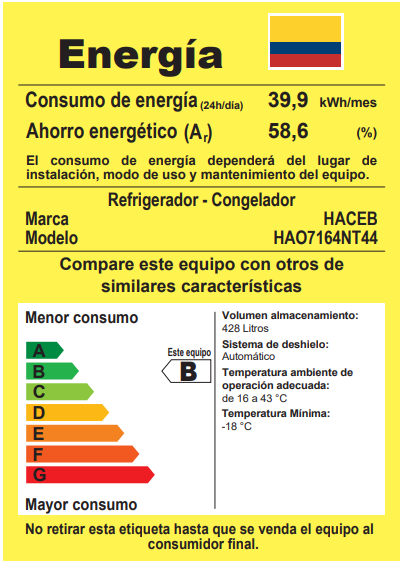 NEVERA HACEB ALC 448 SE DA MI TI R2