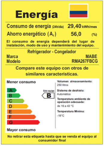 Nevera No Frost 267 L Brutos Grafito Mabe - RMA267FBCG