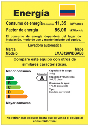 Lavadora Automática 18 Kg Diamond Gray Mabe - LMA8120WDGAB0