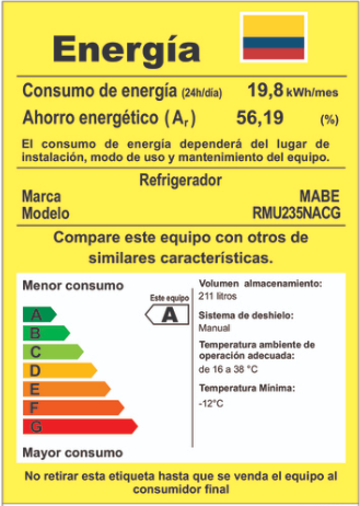 NEVERA MABE RMU235NACU