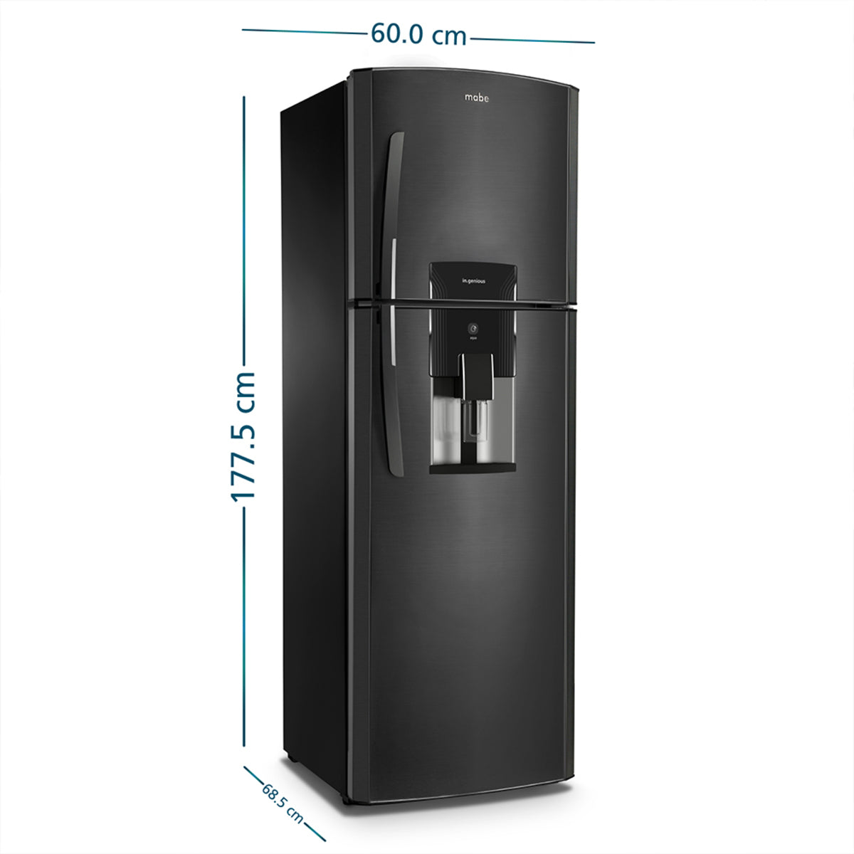 Nevera No Frost 313 L Brutos Black Steel Mabe - RMA313FXCC