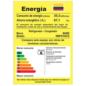 Nevera No Frost 415 L Brutos Grafito Mabe - RMP415GCG