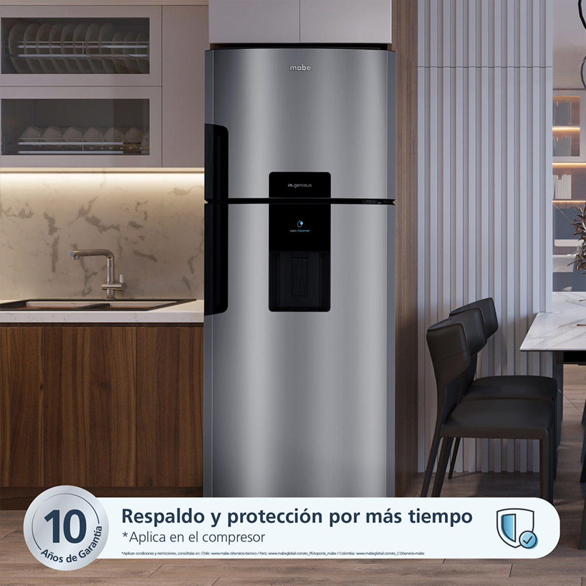 Nevera No Frost 470 L Brutos Inox Mabe - RMP470YCU
