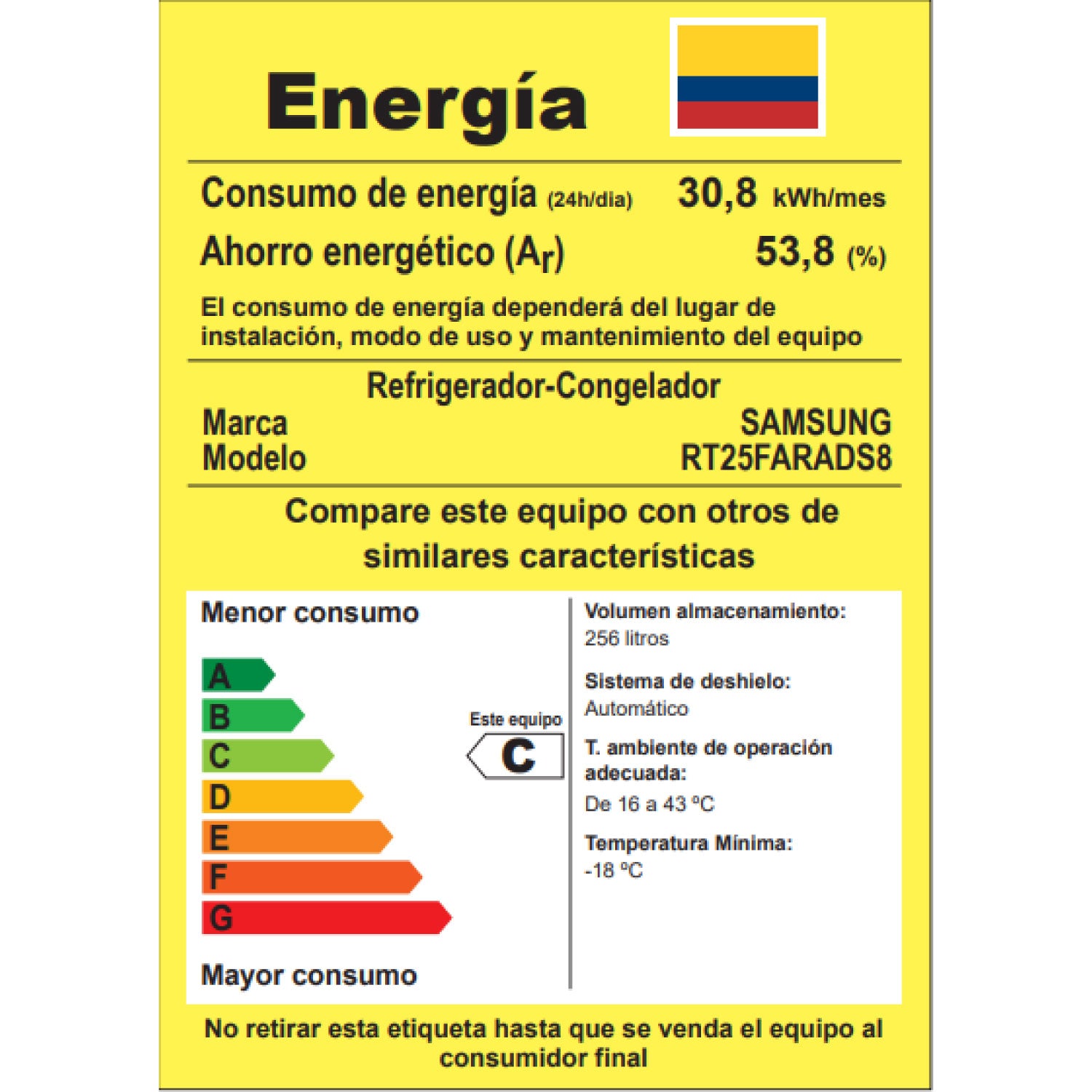Nevera SAMSUNG 256 L - RT25FARADS8