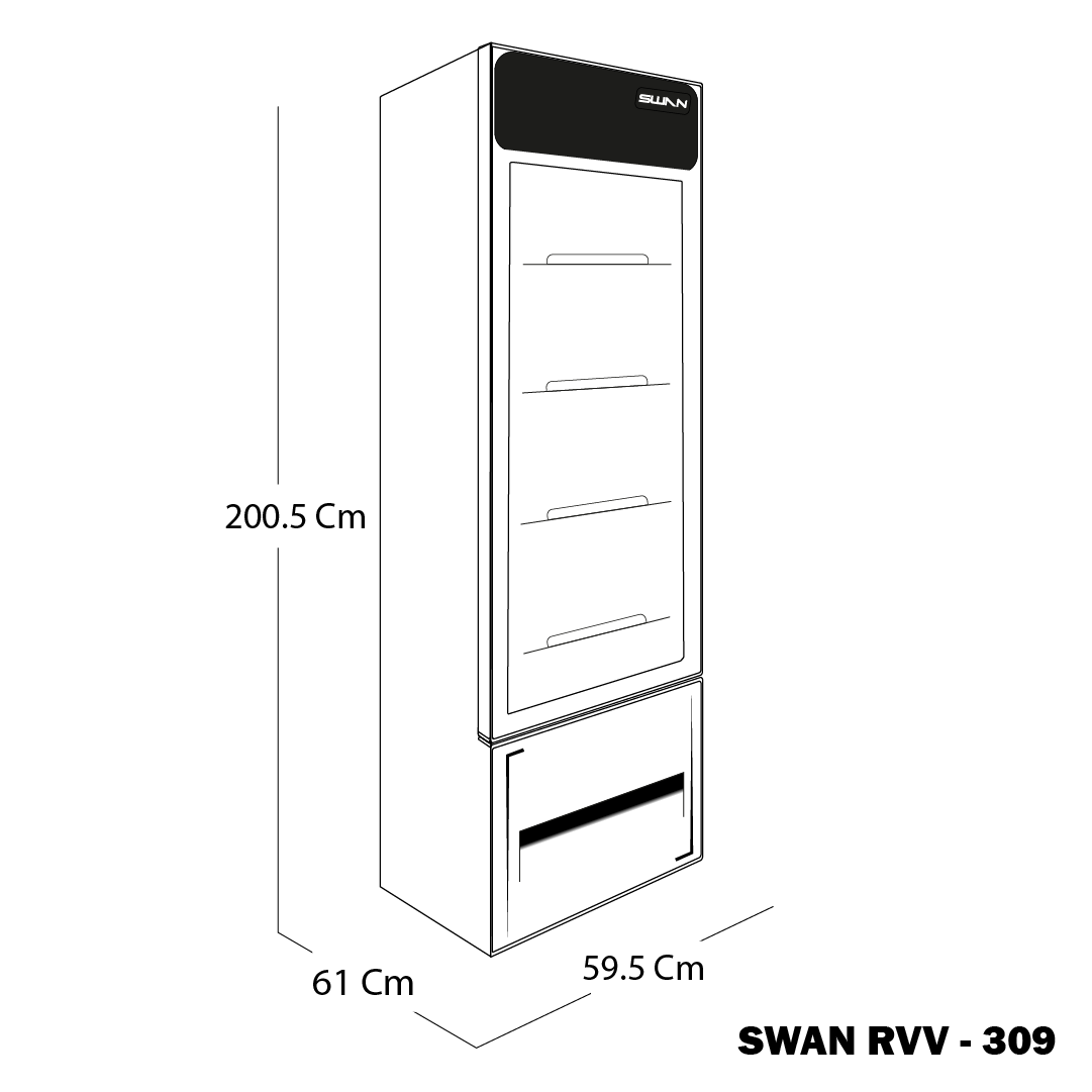 VITRINA REFRIGERANTE SWAN RVV 309L MA CS