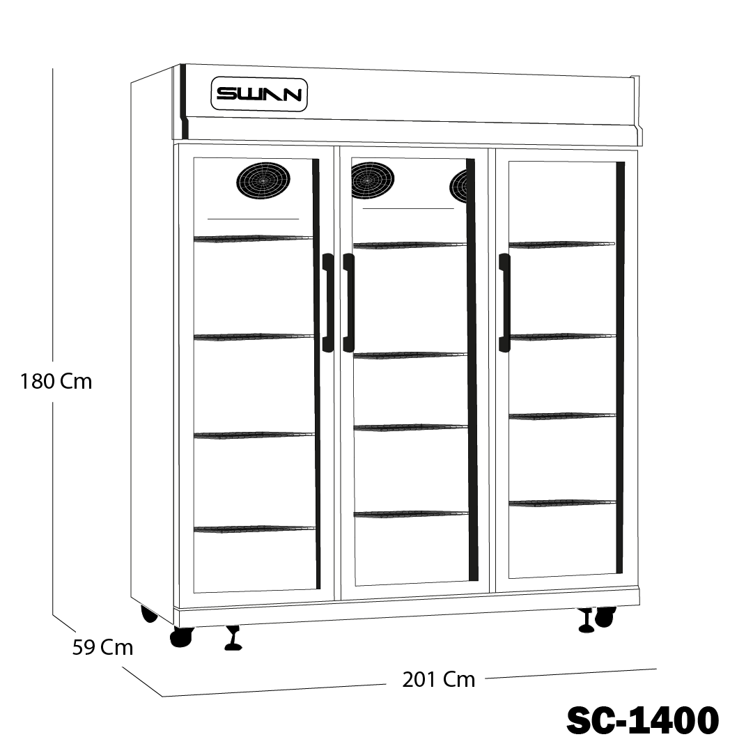 VITRINA REFRIGERANTE SWAN SC-1400