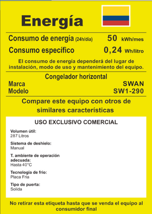 CONGELADOR HORIZONTAL SWAN 287 LITROS | SW1-290