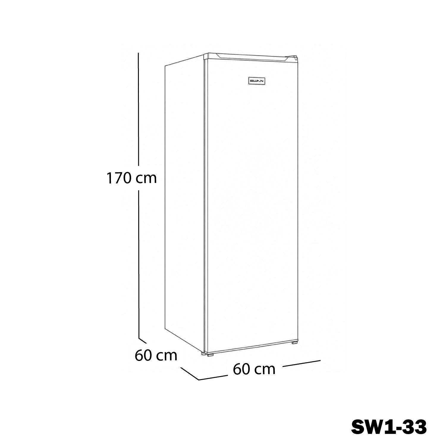 Congelador Vertical SWAN 242L Inox Puerta Sólida | SW1-33