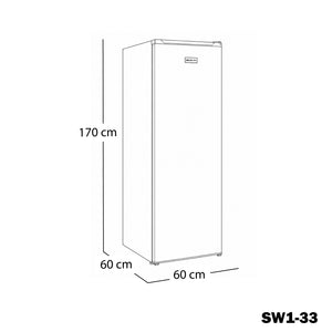 Congelador Vertical SWAN 242L Inox Puerta Sólida | SW1-33