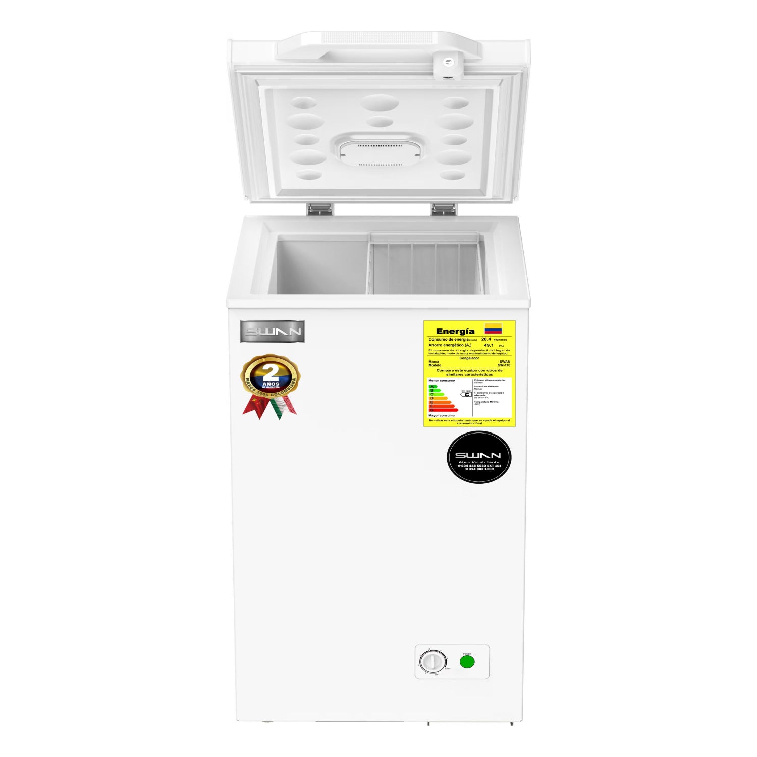 Congelador Horizontal SWAN 92L Puerta Sólida | SW-110