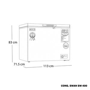 Congelador Horizontal SWAN 337L Puerta Sólida | SW-400