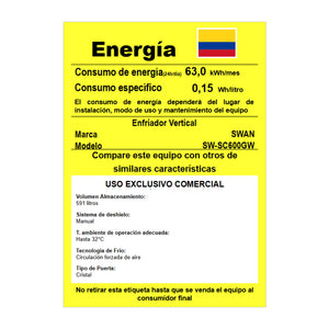 VITRINA REFRIGERADA SWAN 591 LITROS | SW-SC 600 GW