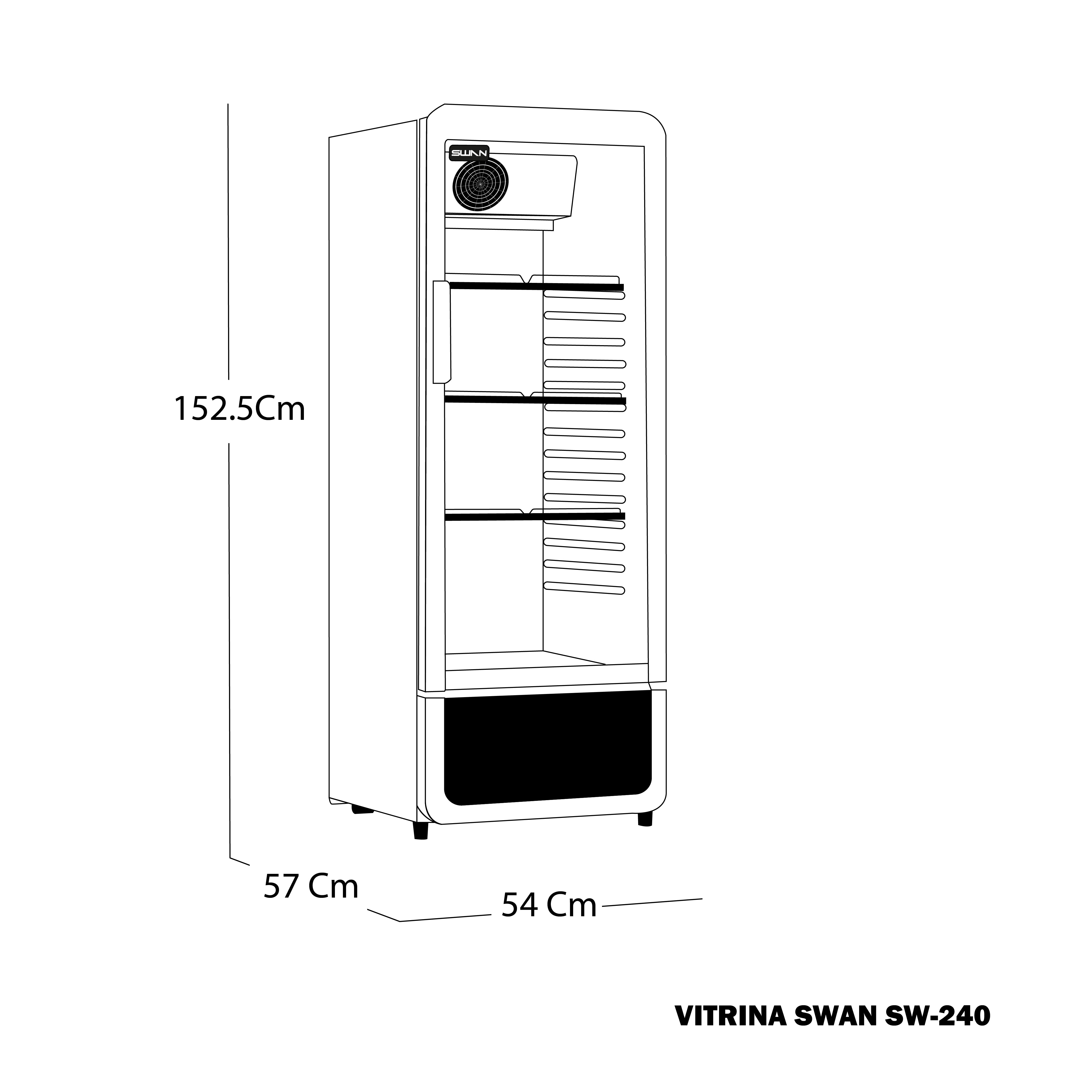 VITRINA SWAN SW-240-1P