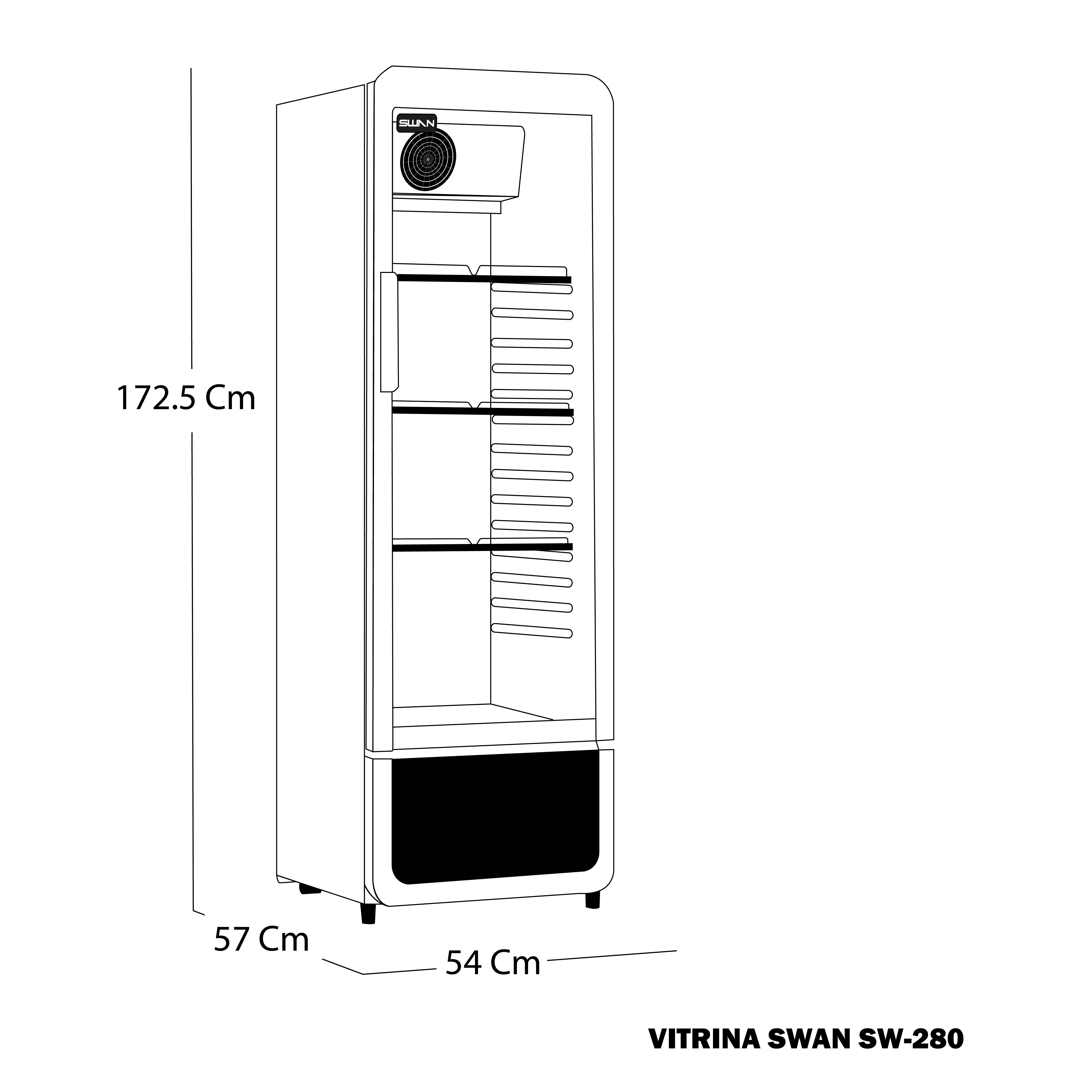 VITRINA SWAN SW-280-1P
