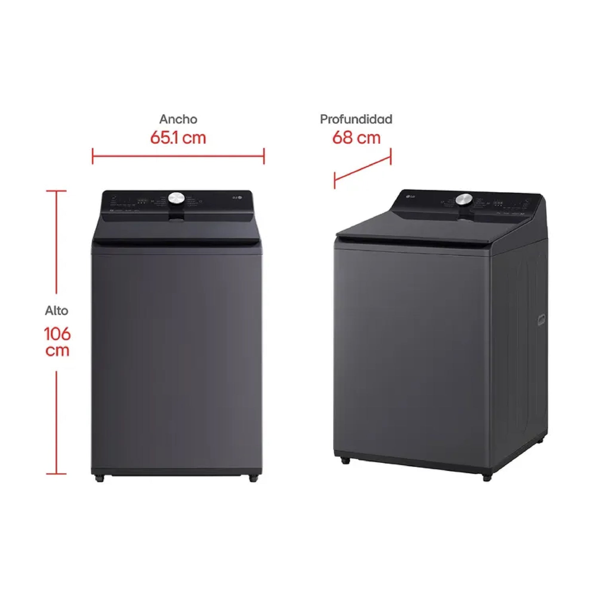 Lavadora LG 23Kg Gris Grafito AIDD EasyUnload - WT23EGTX6.AEGECOL