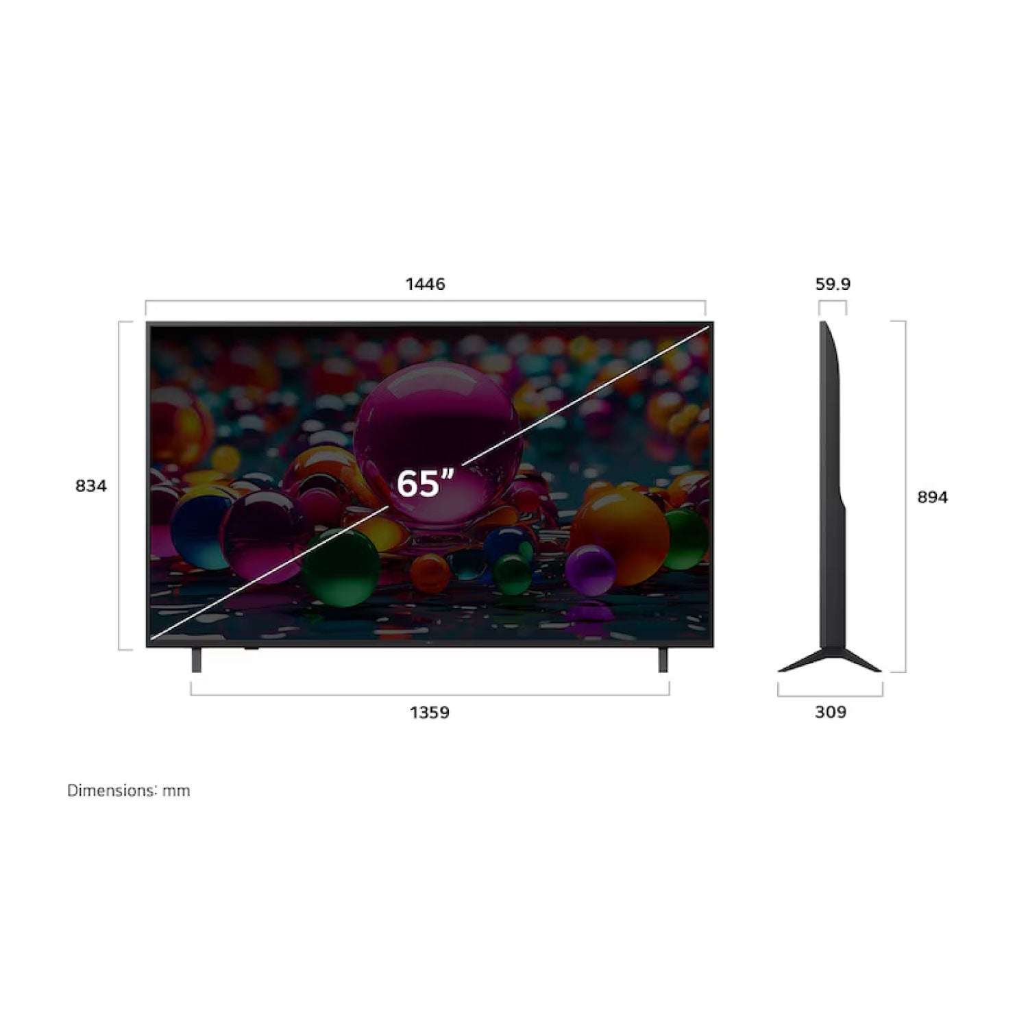 TV LG 50,55,65" UHD AI 4K – Fútbol con colores reales y detalle superior - UA8055PSA