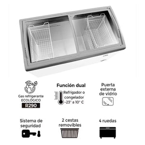 Congelador Horizontal KALLEY 254 Litros K-VH254L Blanco