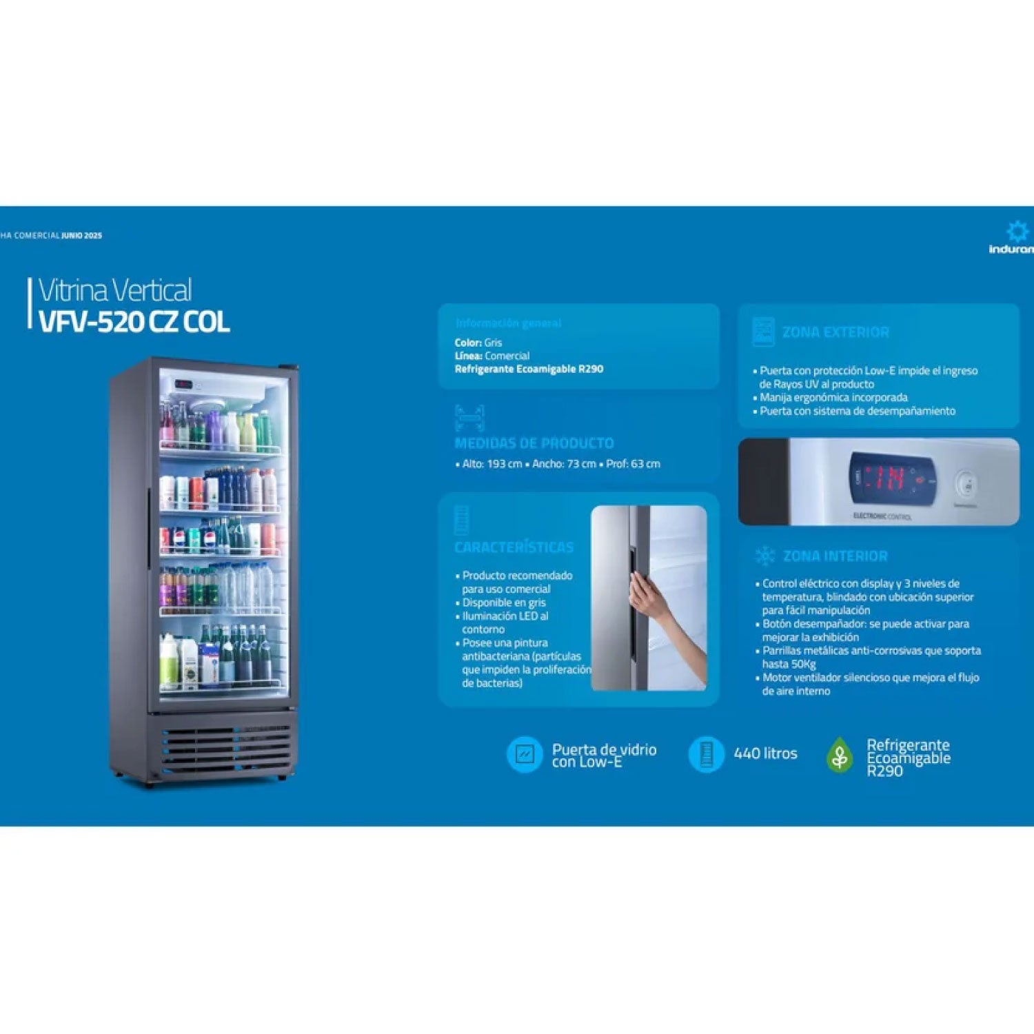 VITRINA REFRIGERANTE  INDURAMA VFV-520