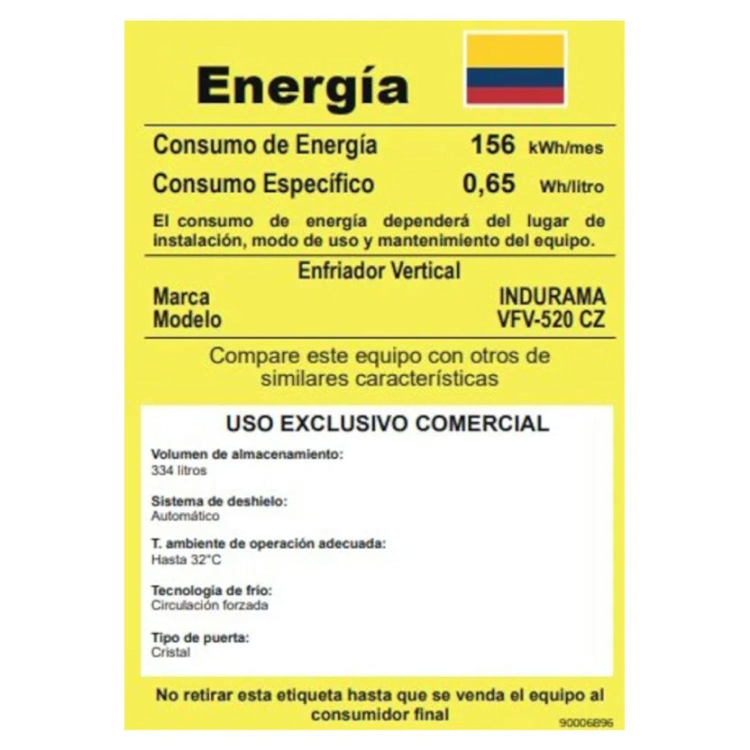 VITRINA REFRIGERANTE  INDURAMA VFV-520
