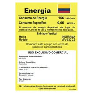 VITRINA REFRIGERANTE  INDURAMA VFV-520