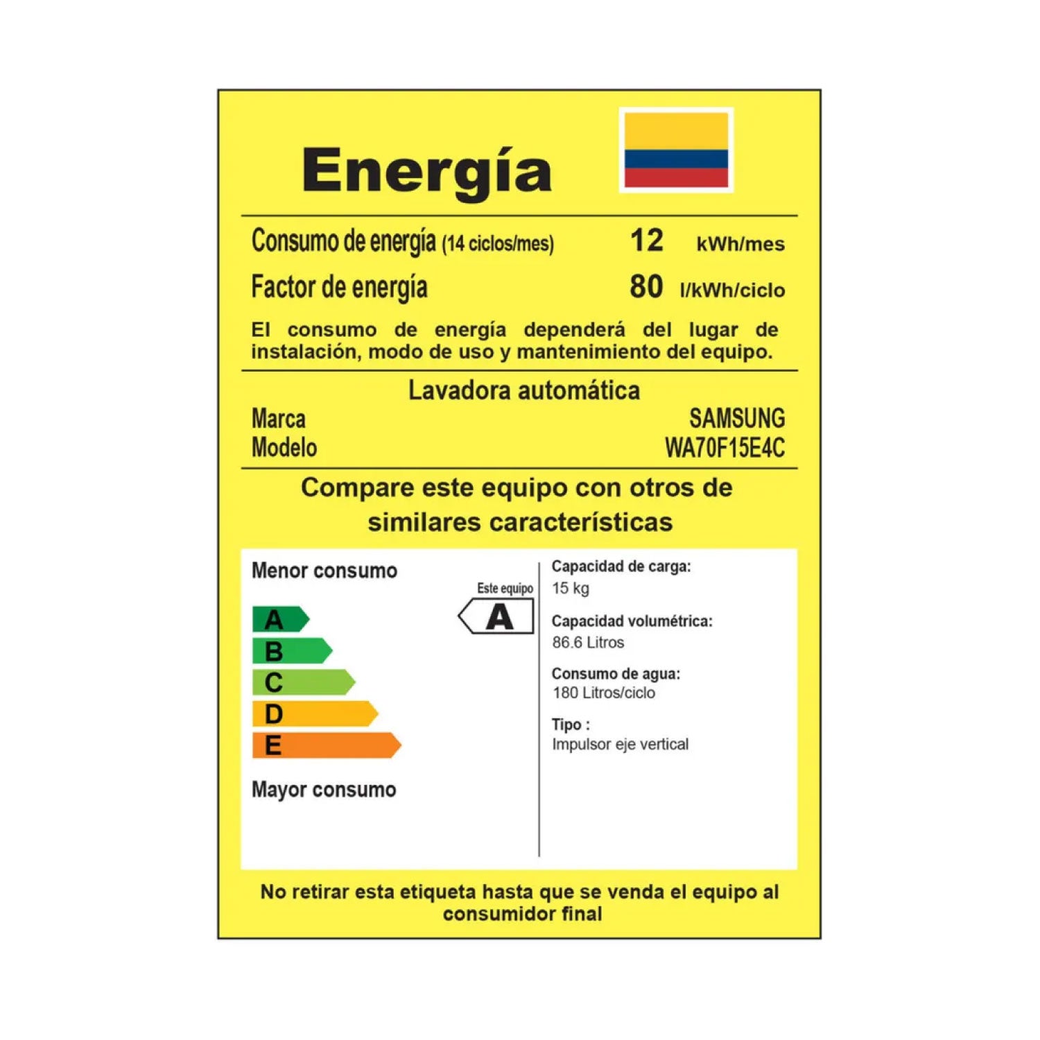 Lavadora Samsung 15 Kilos EcoBubble™ y SmartThings - WA70F15E4CCO Gris Grafito