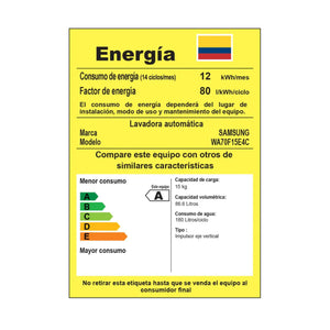 Lavadora Samsung 15 Kilos EcoBubble™ y SmartThings - WA70F15E4CCO Gris Grafito