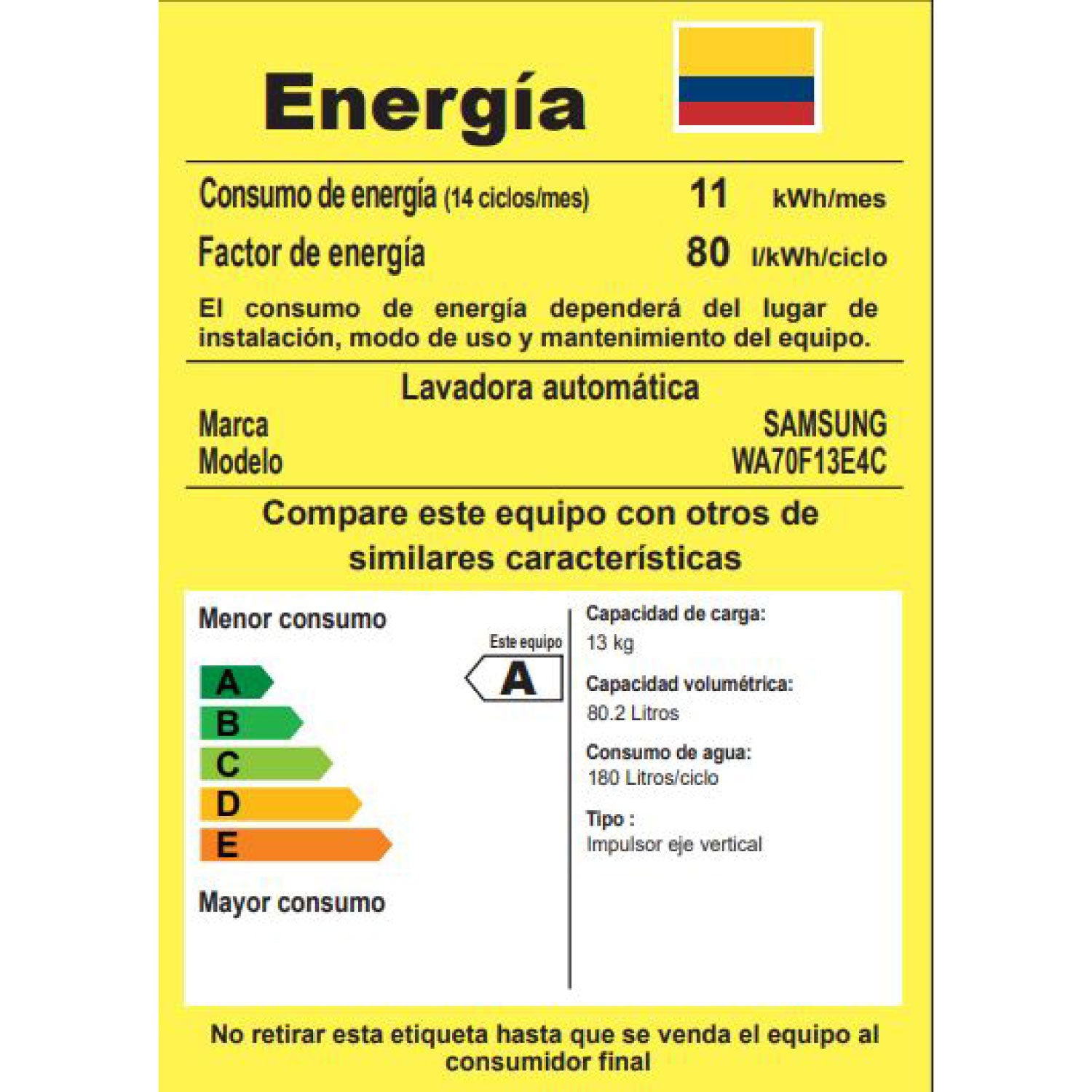 Lavadora 13 kg con EcoBubble y SmartThings - WA70F13E4CCO