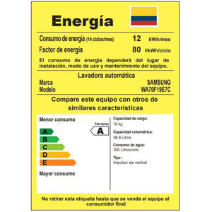 Lavadora 19 kg con EcoBubble y SmartThings + INTELIGENCIA ARTIFICIAL - WA70F19E7CCO
