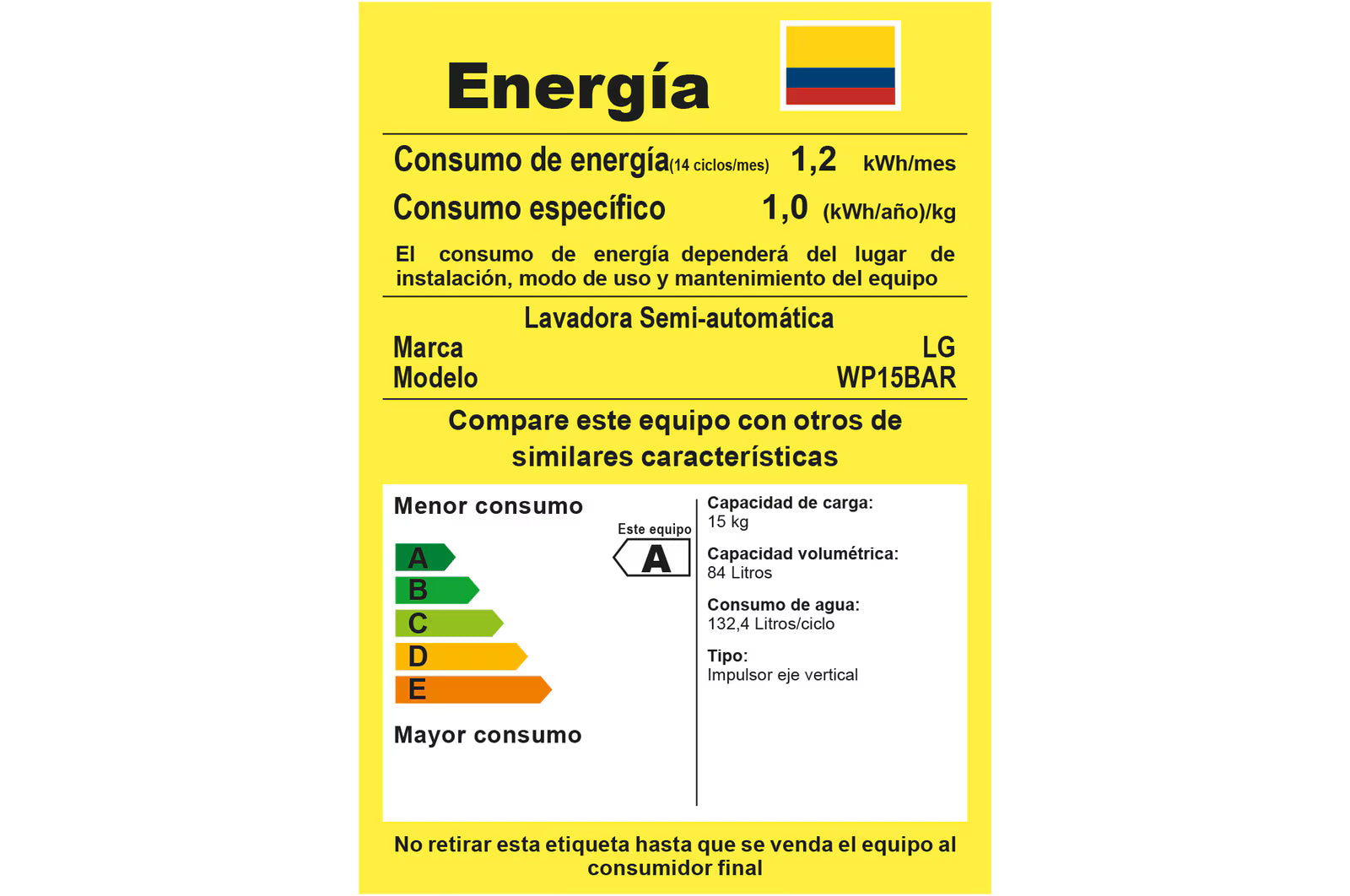 Lavadora LG Doble Tina 15Kg Negro Roller Jet Punch+3 - WP15BAR