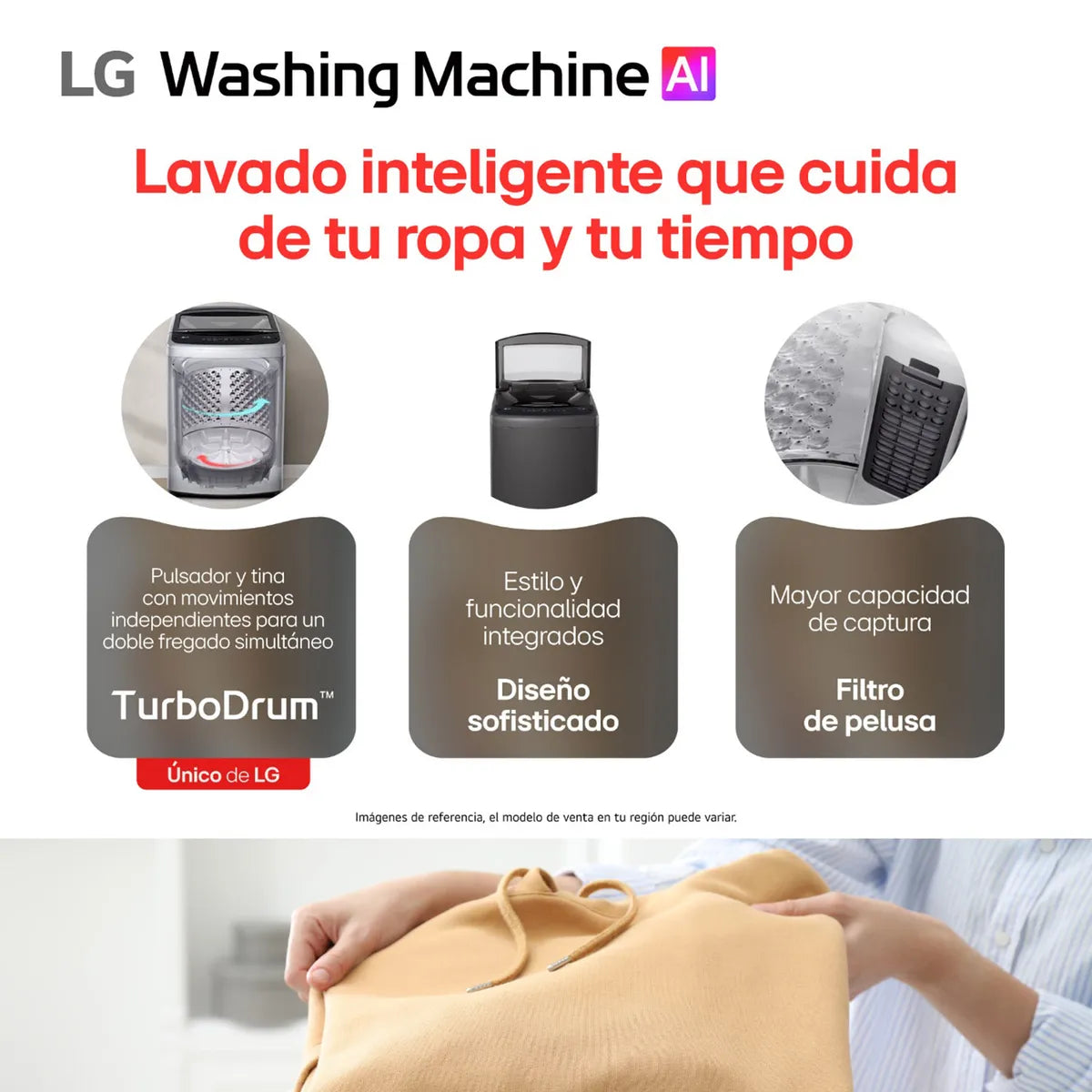 Lavadora LG Carga Superior 13 Kilos WT13NVTB.DNBECOL