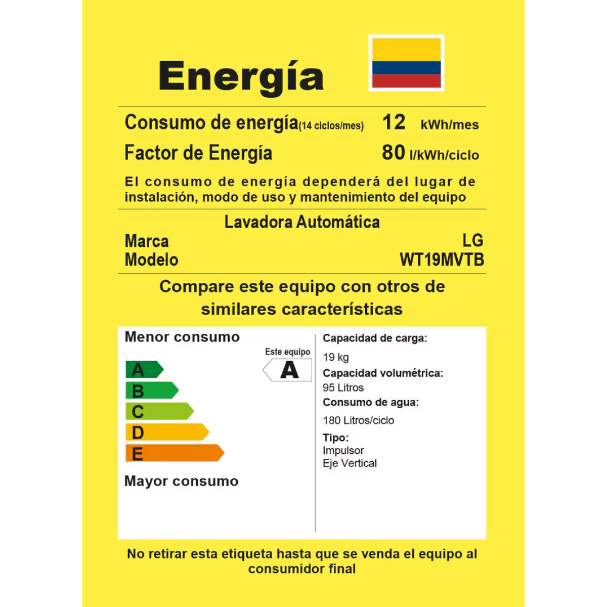 Lavadora LG 19Kg Negro TurboDrum™ Silencioso - WT19MVTB.ABMECOL