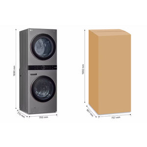 Torre de lavado LG secado a gas 22 kg Plata AIDD ThinQ | WK22VS6P