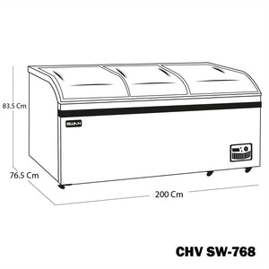 CONGELADOR SWAN CHV SW-768 TAPA DE VIDRIO