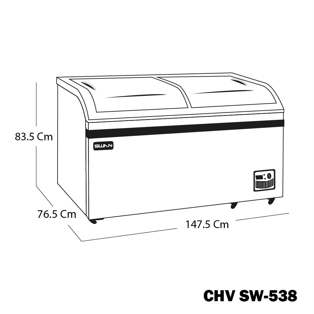 CONGELADOR SWAN CHV SW-538 TAPA DE VIDRIO