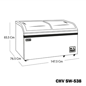 CONGELADOR SWAN CHV SW-538 TAPA DE VIDRIO