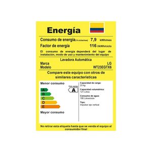 Lavadora LG 23Kg Gris Grafito AIDD EasyUnload - WT23EGTX6.AEGECOL