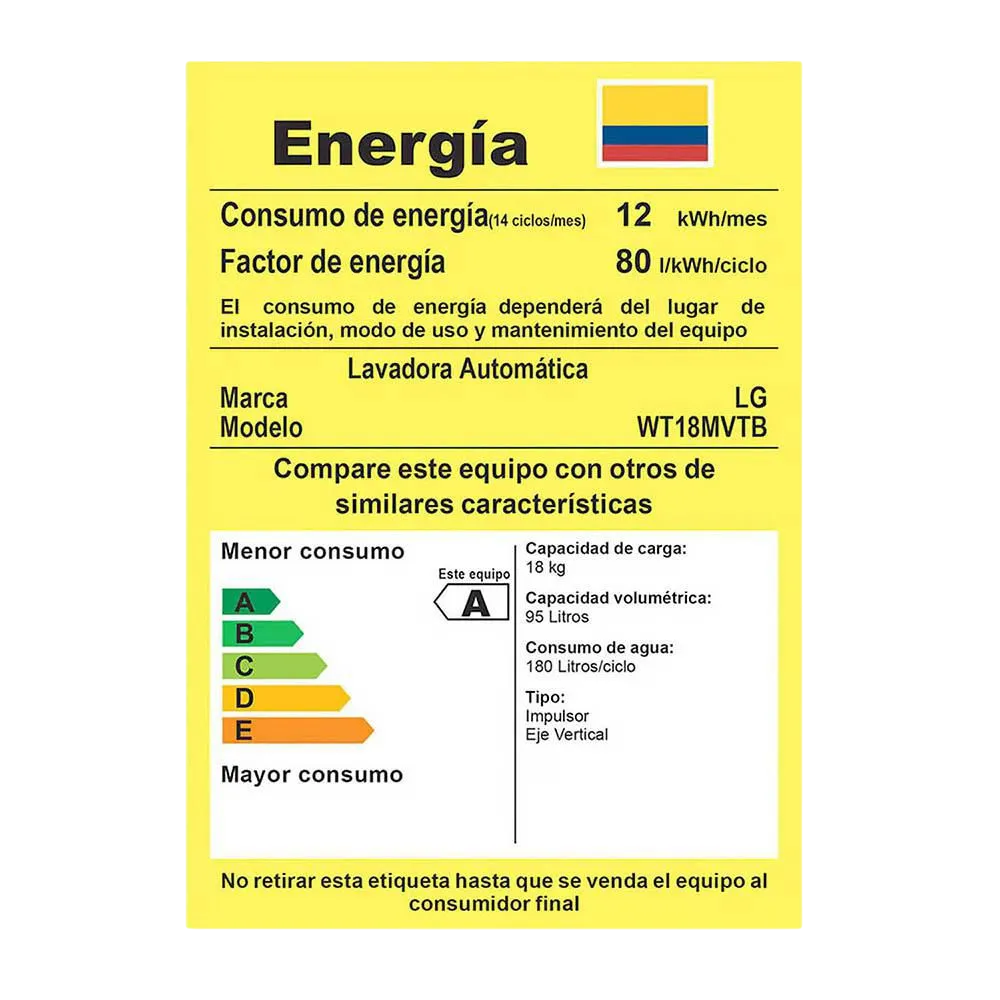 Lavadora LG 18Kg Negro TurboDrum™ Silencioso - WT18MVTB.ABMECOL