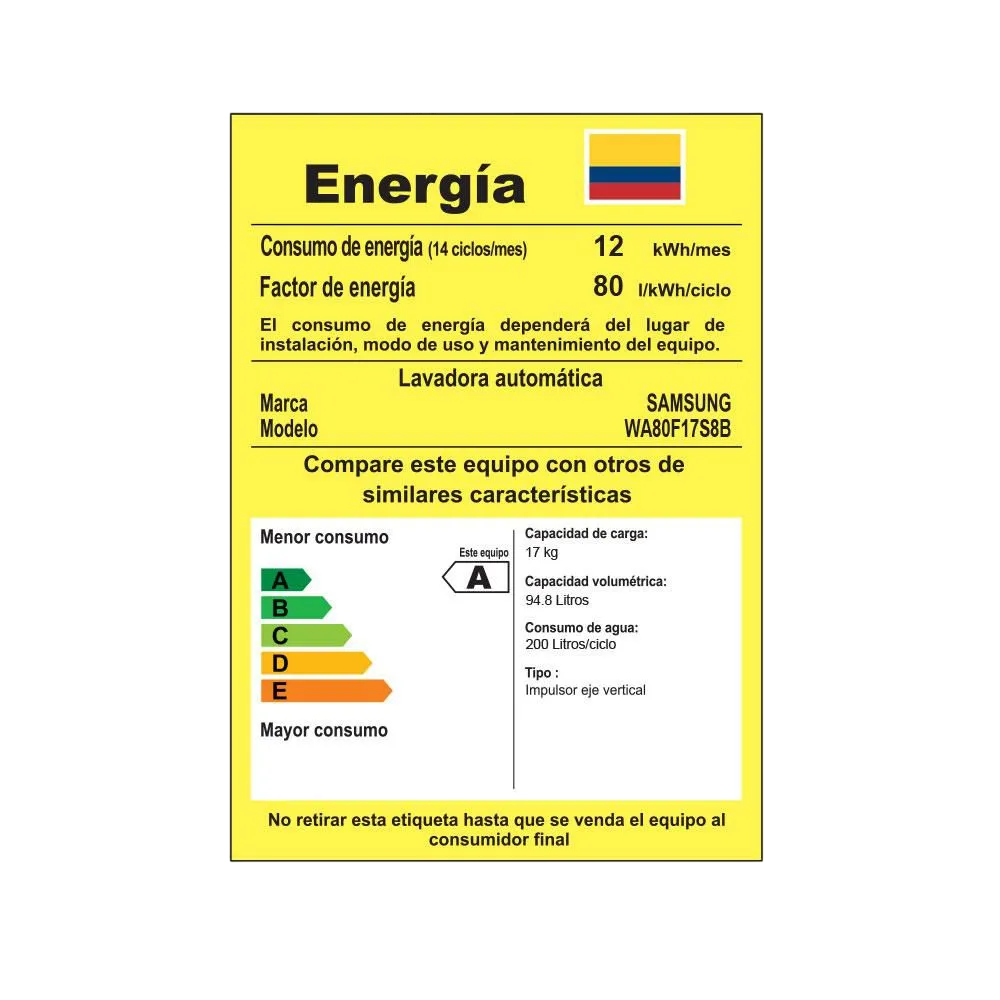 LAVADORA SAMSUNG WA80F17S8BCO INTELIGENCIA ARTIFICIAL
