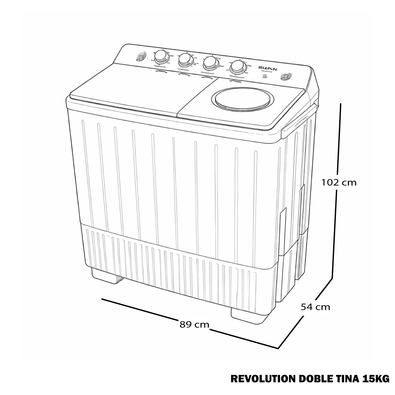 LAV.SWAN REVOLUTION DOBLE TINA 15KG - LO